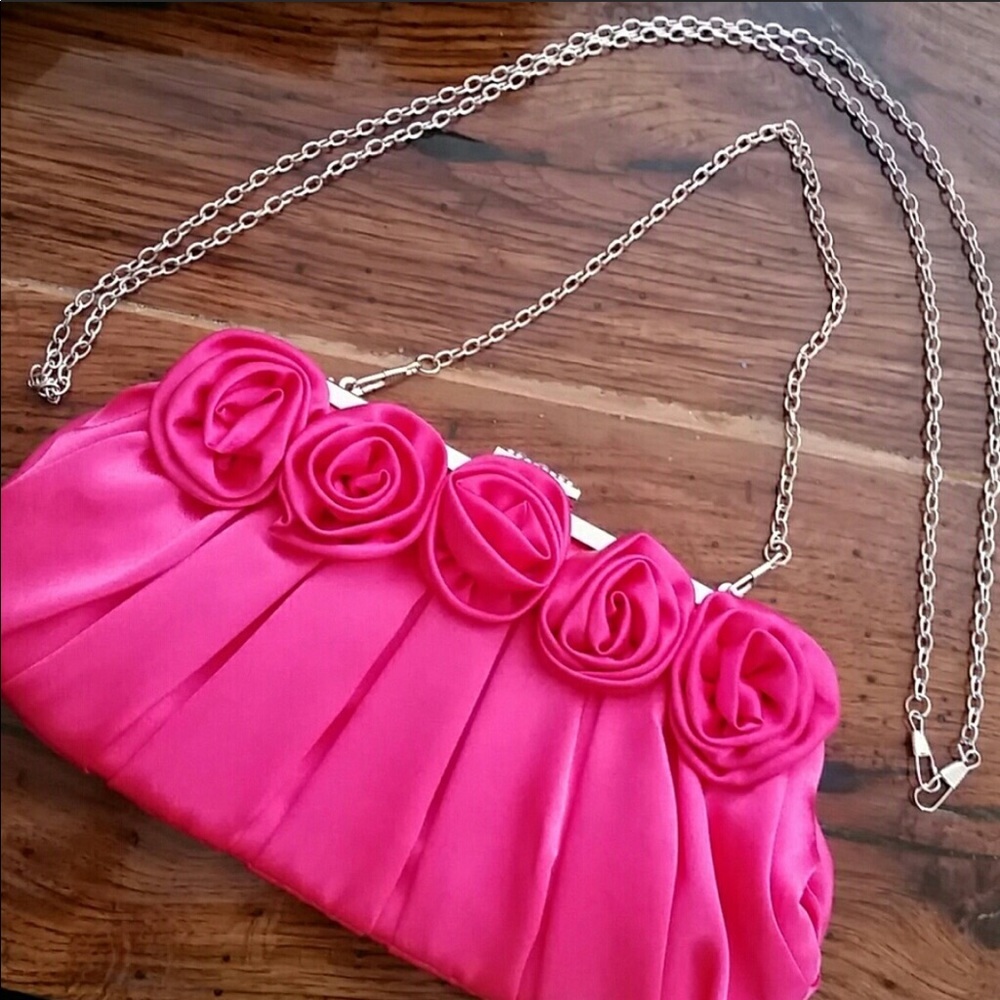 Hot Pink Rossette Clutch